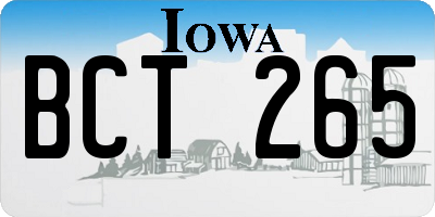 IA license plate BCT265