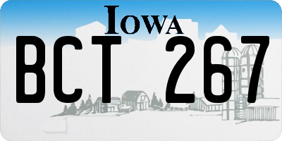 IA license plate BCT267