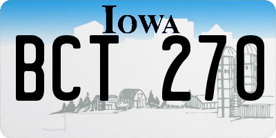 IA license plate BCT270