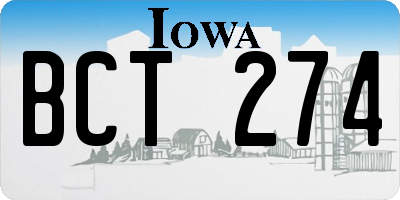 IA license plate BCT274