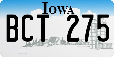 IA license plate BCT275