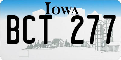 IA license plate BCT277