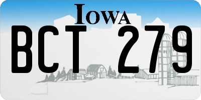 IA license plate BCT279