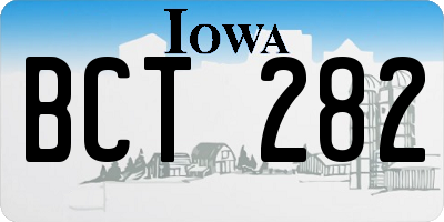 IA license plate BCT282