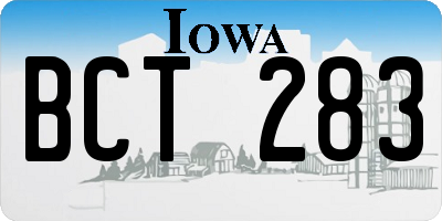 IA license plate BCT283