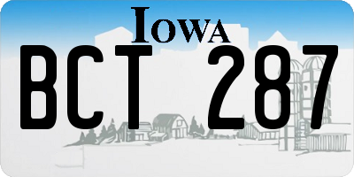 IA license plate BCT287