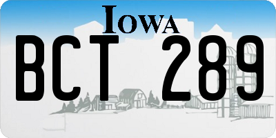 IA license plate BCT289