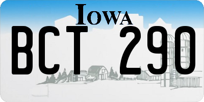 IA license plate BCT290