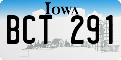 IA license plate BCT291