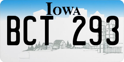 IA license plate BCT293