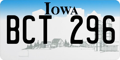 IA license plate BCT296