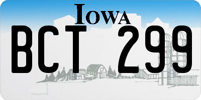 IA license plate BCT299