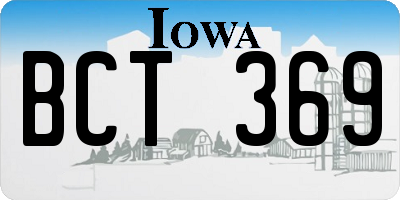 IA license plate BCT369