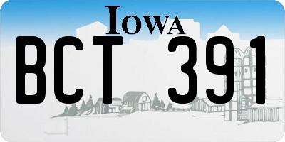 IA license plate BCT391