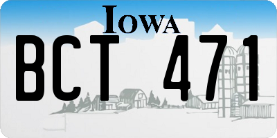 IA license plate BCT471