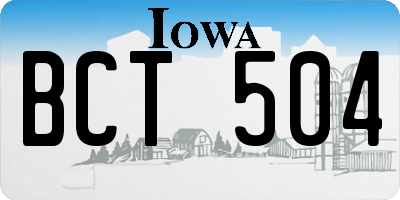 IA license plate BCT504