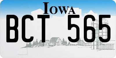 IA license plate BCT565