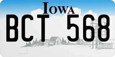 IA license plate BCT568