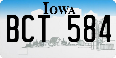 IA license plate BCT584