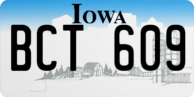 IA license plate BCT609