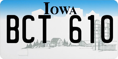 IA license plate BCT610