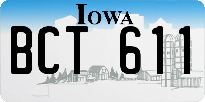 IA license plate BCT611