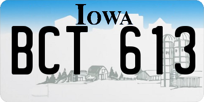 IA license plate BCT613