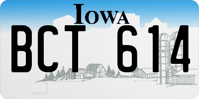 IA license plate BCT614
