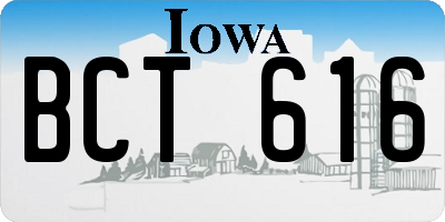 IA license plate BCT616