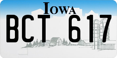 IA license plate BCT617