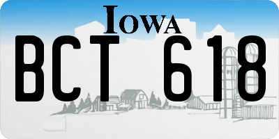 IA license plate BCT618