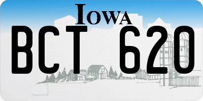 IA license plate BCT620