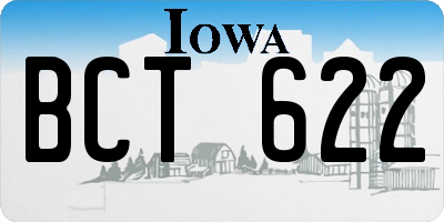 IA license plate BCT622