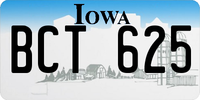 IA license plate BCT625