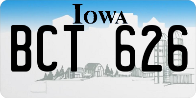 IA license plate BCT626