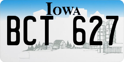IA license plate BCT627