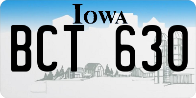 IA license plate BCT630