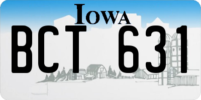 IA license plate BCT631