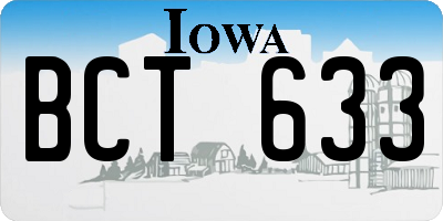 IA license plate BCT633