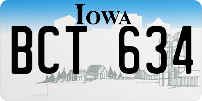 IA license plate BCT634