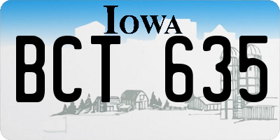 IA license plate BCT635