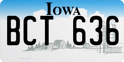 IA license plate BCT636