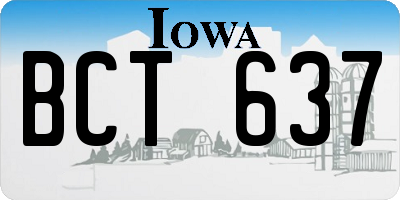 IA license plate BCT637