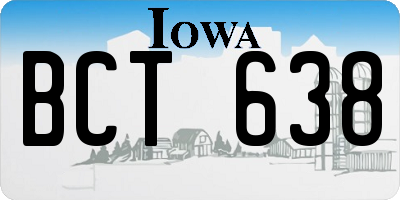 IA license plate BCT638