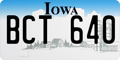 IA license plate BCT640