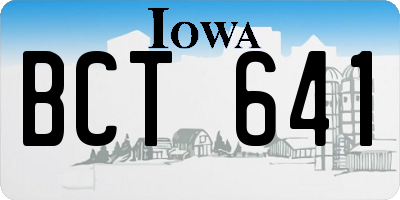 IA license plate BCT641