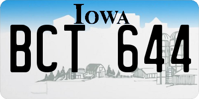 IA license plate BCT644
