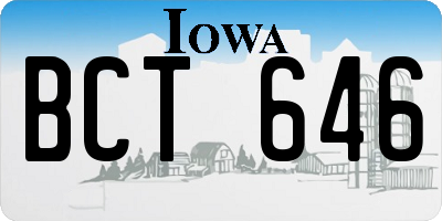 IA license plate BCT646