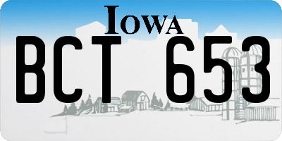 IA license plate BCT653