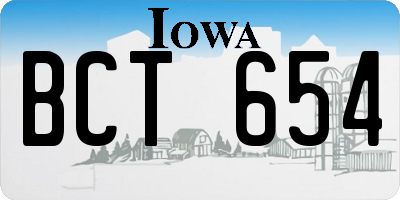 IA license plate BCT654
